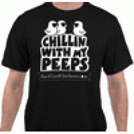 CLEARANCE! Chillin With My Peeps Unisex Tee- Black-Free US Shipping