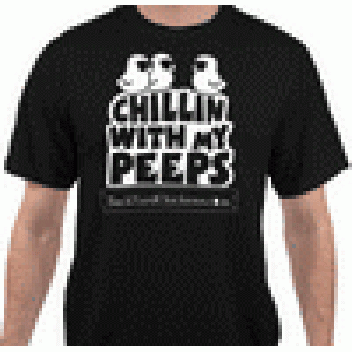 CLEARANCE! Chillin With My Peeps Unisex Tee- Black-Free US Shipping